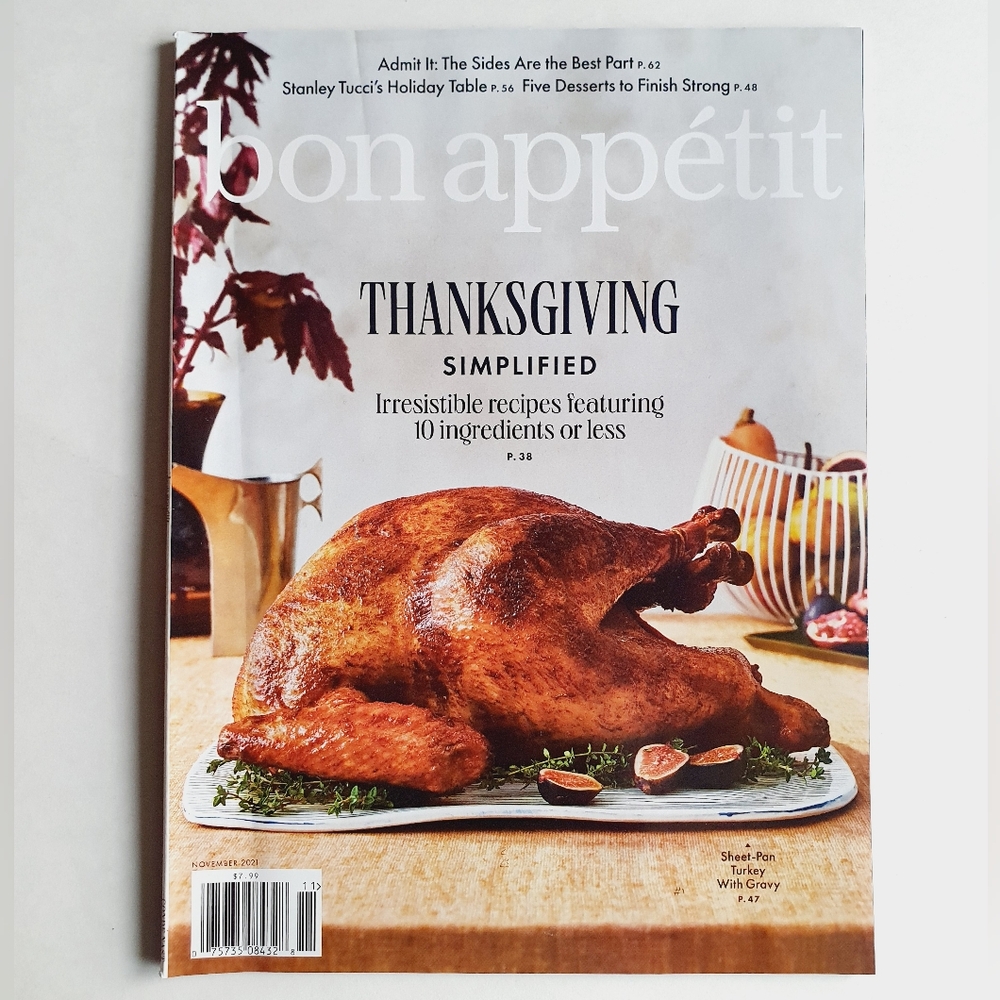 Bon Appétit Magazine November 2021 Thanksgiving Simplified 10 Ingredient Recipes